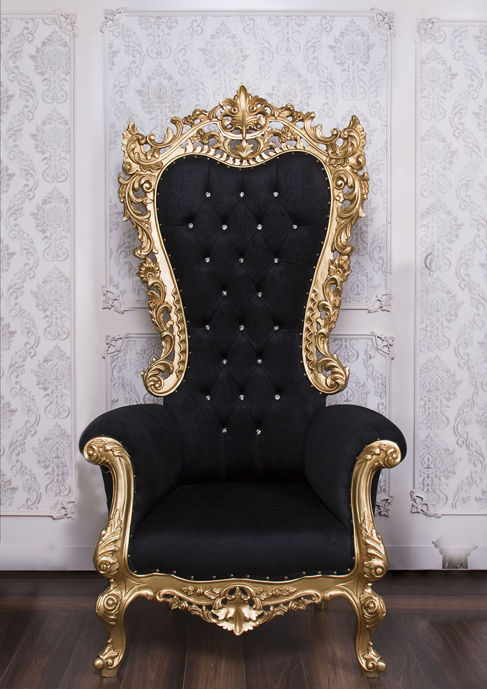 Gold best sale black chair